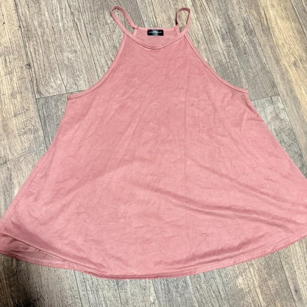 Mauve Pink Faux Suede Flowy Top